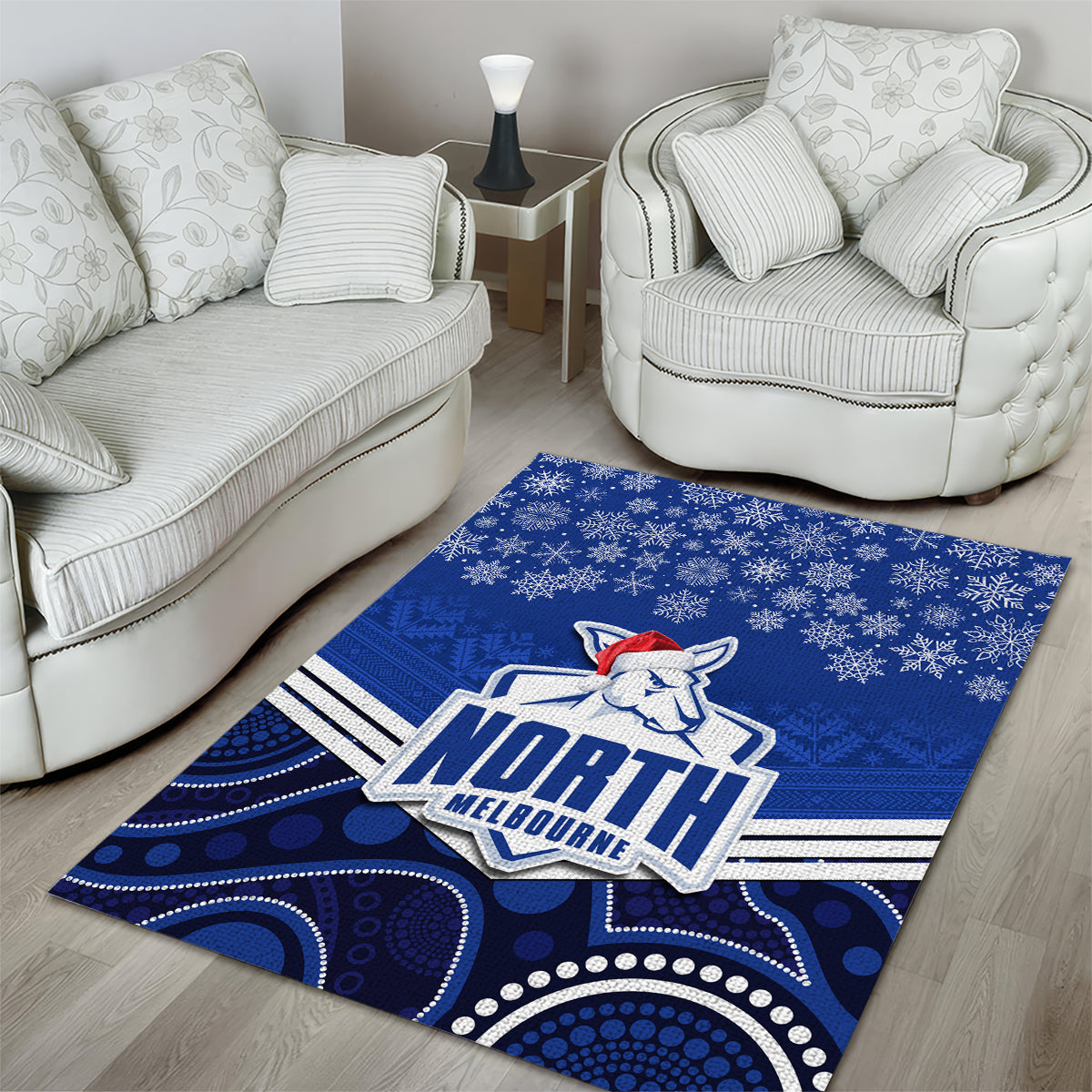 custom-north-melbourne-football-christmas-area-rug-merry-xmas-2023-mix-aboriginal-art