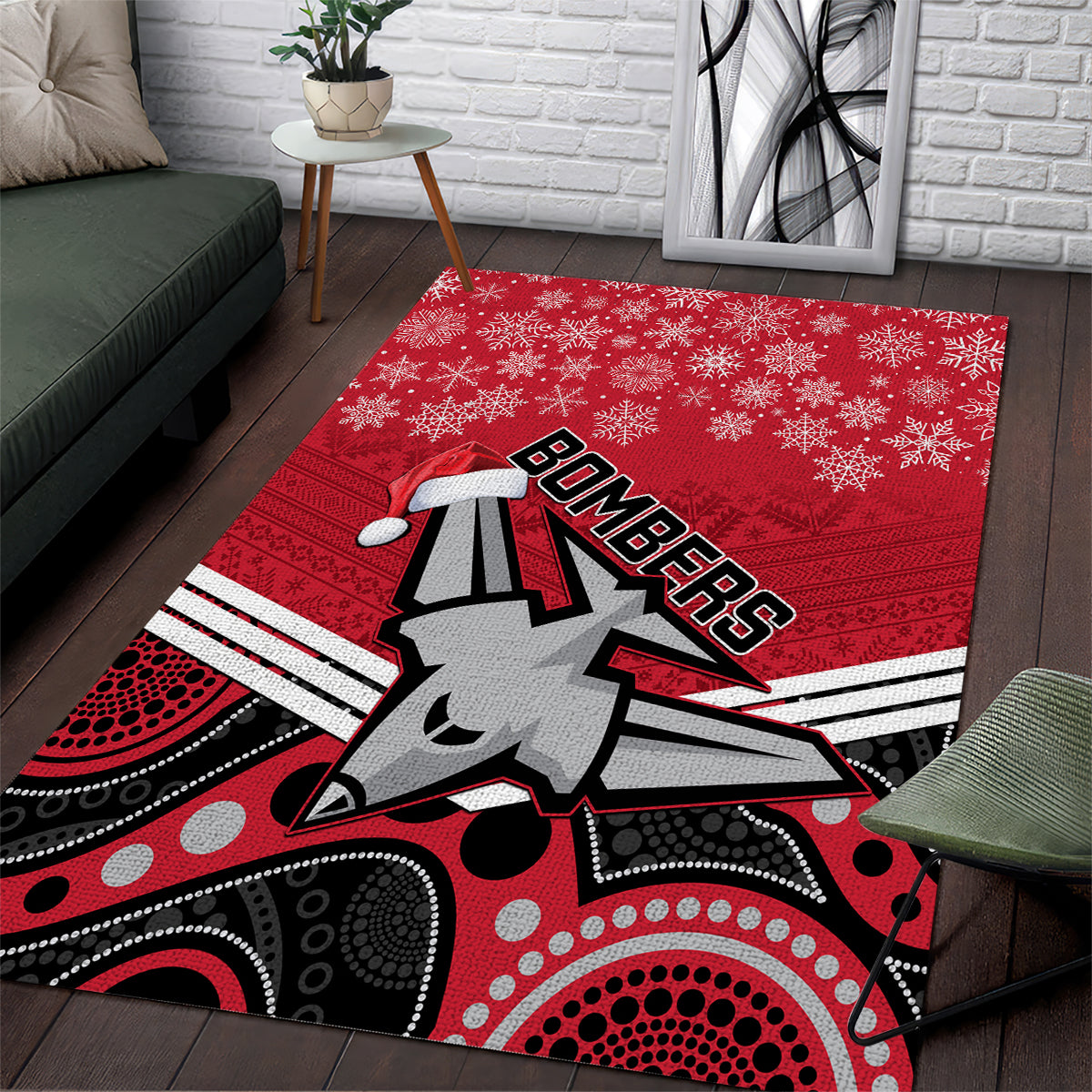 custom-essendon-football-christmas-area-rug-merry-xmas-2023-mix-aboriginal-art