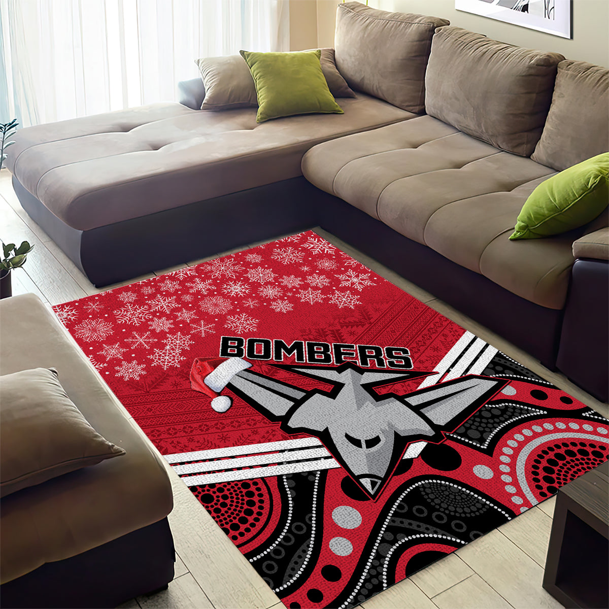 custom-essendon-football-christmas-area-rug-merry-xmas-2023-mix-aboriginal-art