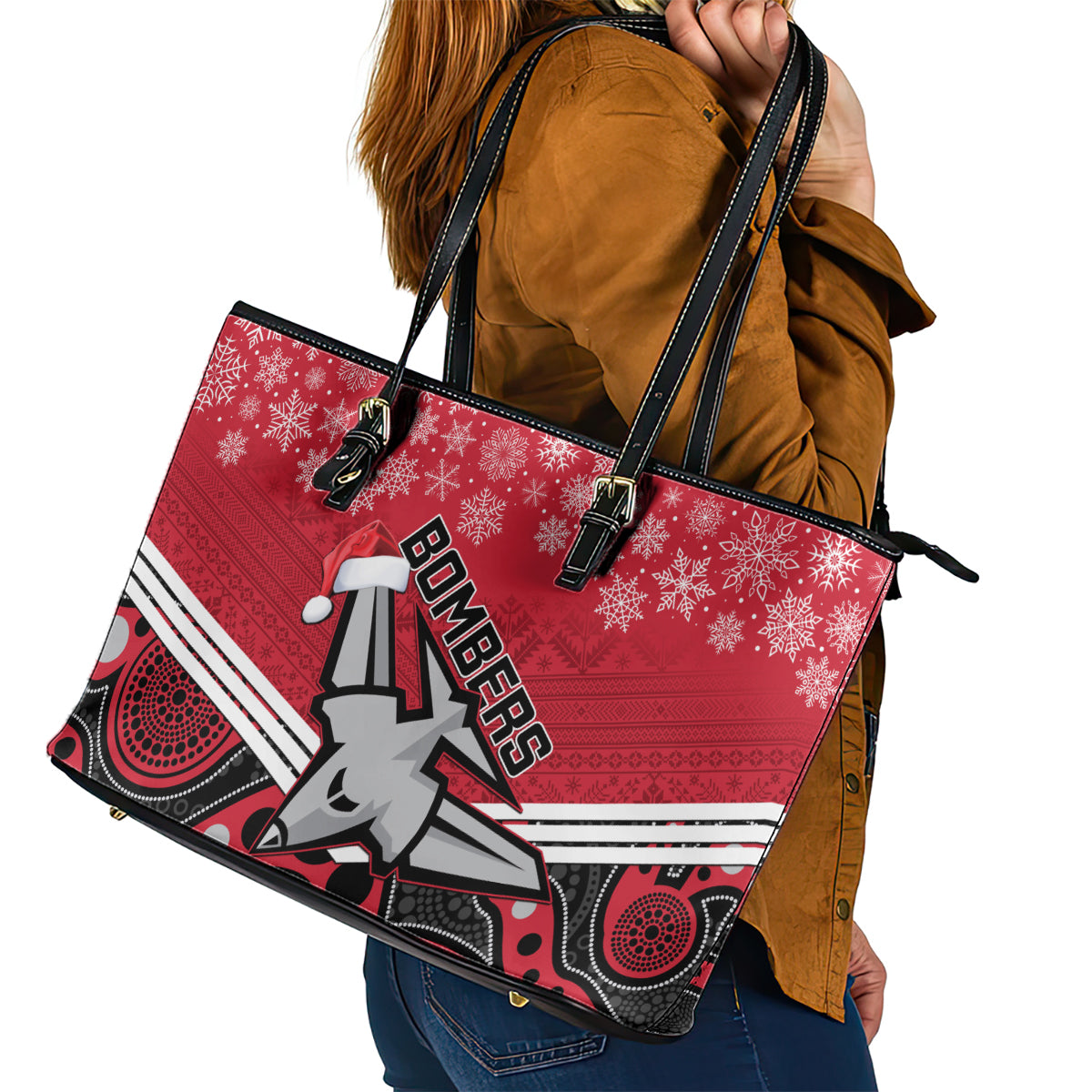 custom-essendon-football-christmas-leather-tote-bag-merry-xmas-2023-mix-aboriginal-art