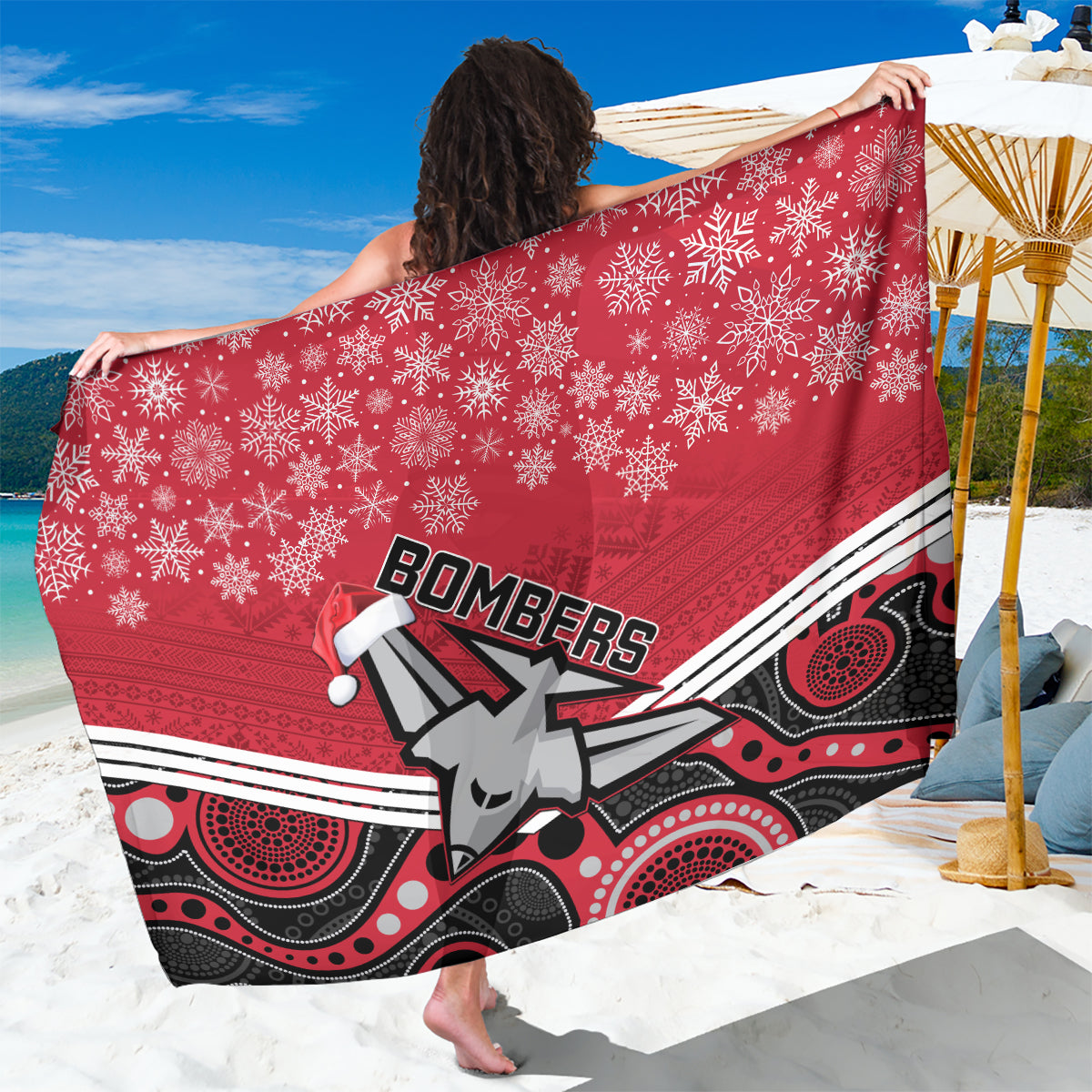 custom-essendon-football-christmas-sarong-merry-xmas-2023-mix-aboriginal-art