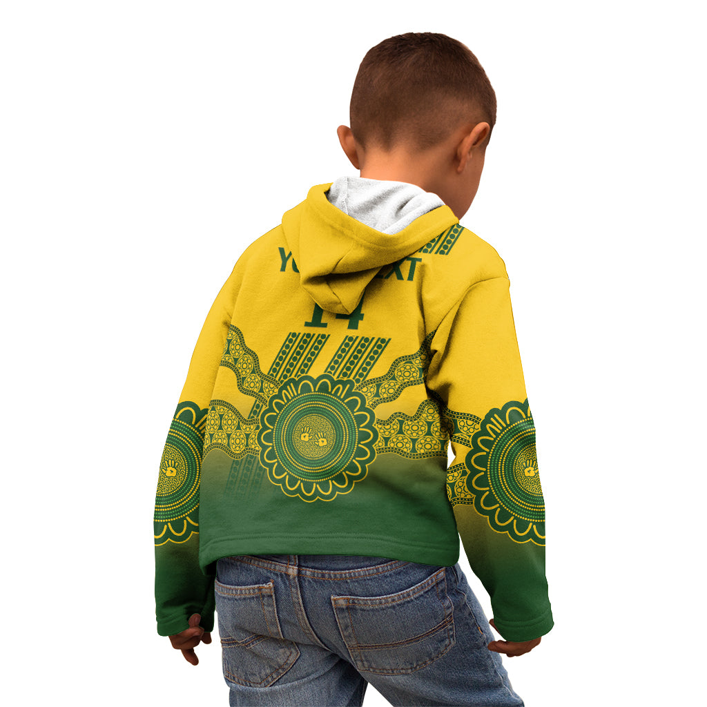 Custom Australia Matildas Kid Hoodie Aussie Aboriginal Gold Version