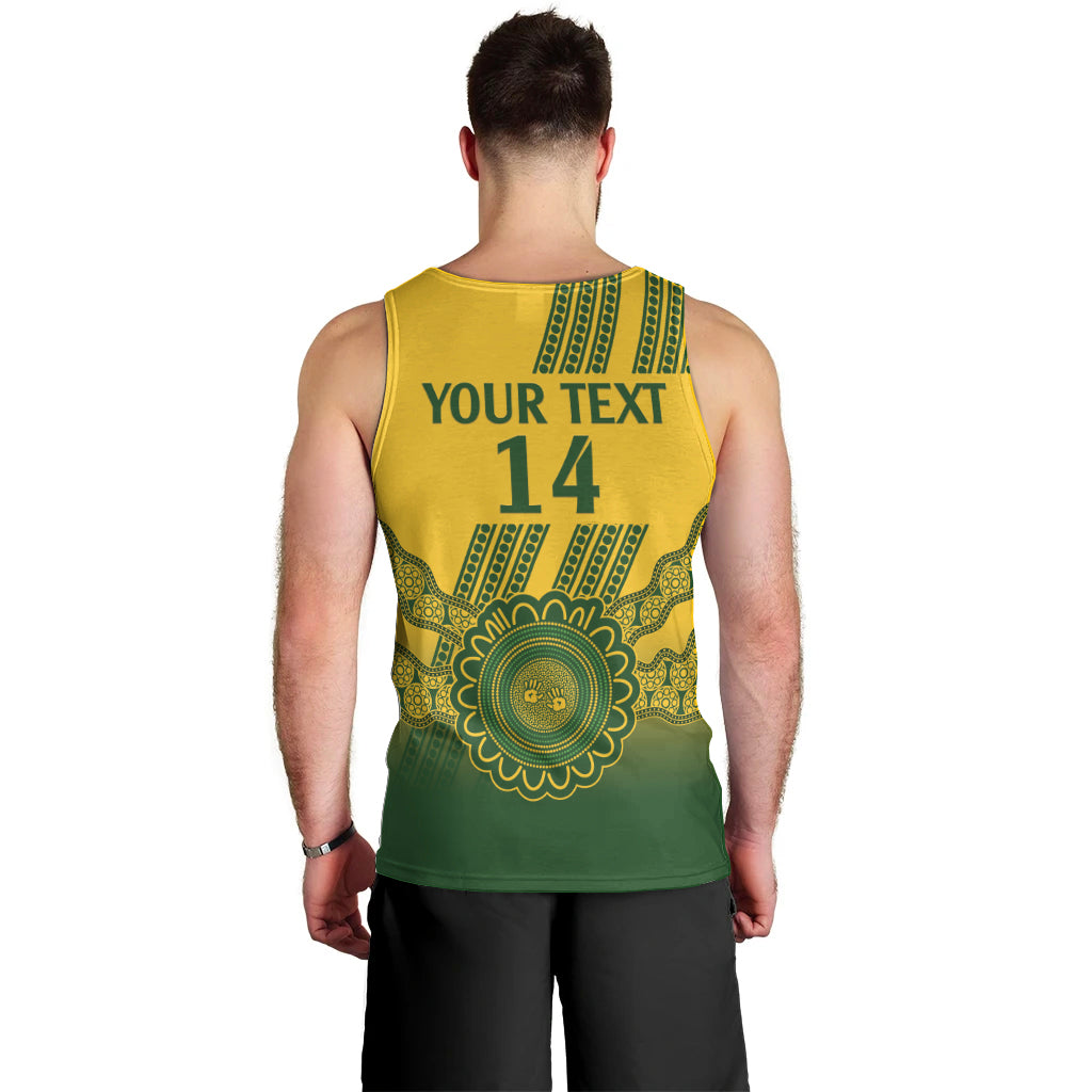 Custom Australia Matildas Men Tank Top Aussie Aboriginal Gold Version