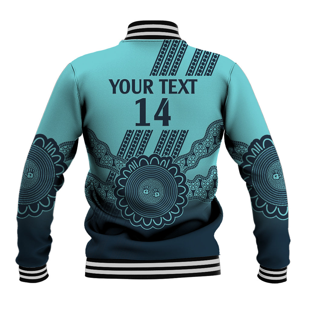 Custom Australia Matildas Baseball Jacket Aussie Aboriginal Turquoise Version