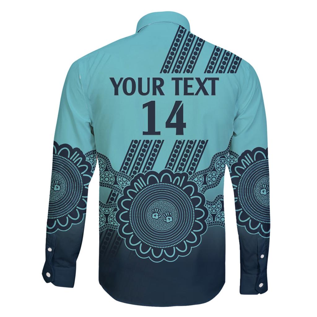 Custom Australia Matildas Family Matching Long Sleeve Bodycon Dress and Hawaiian Shirt Aussie Aboriginal Turquoise Version