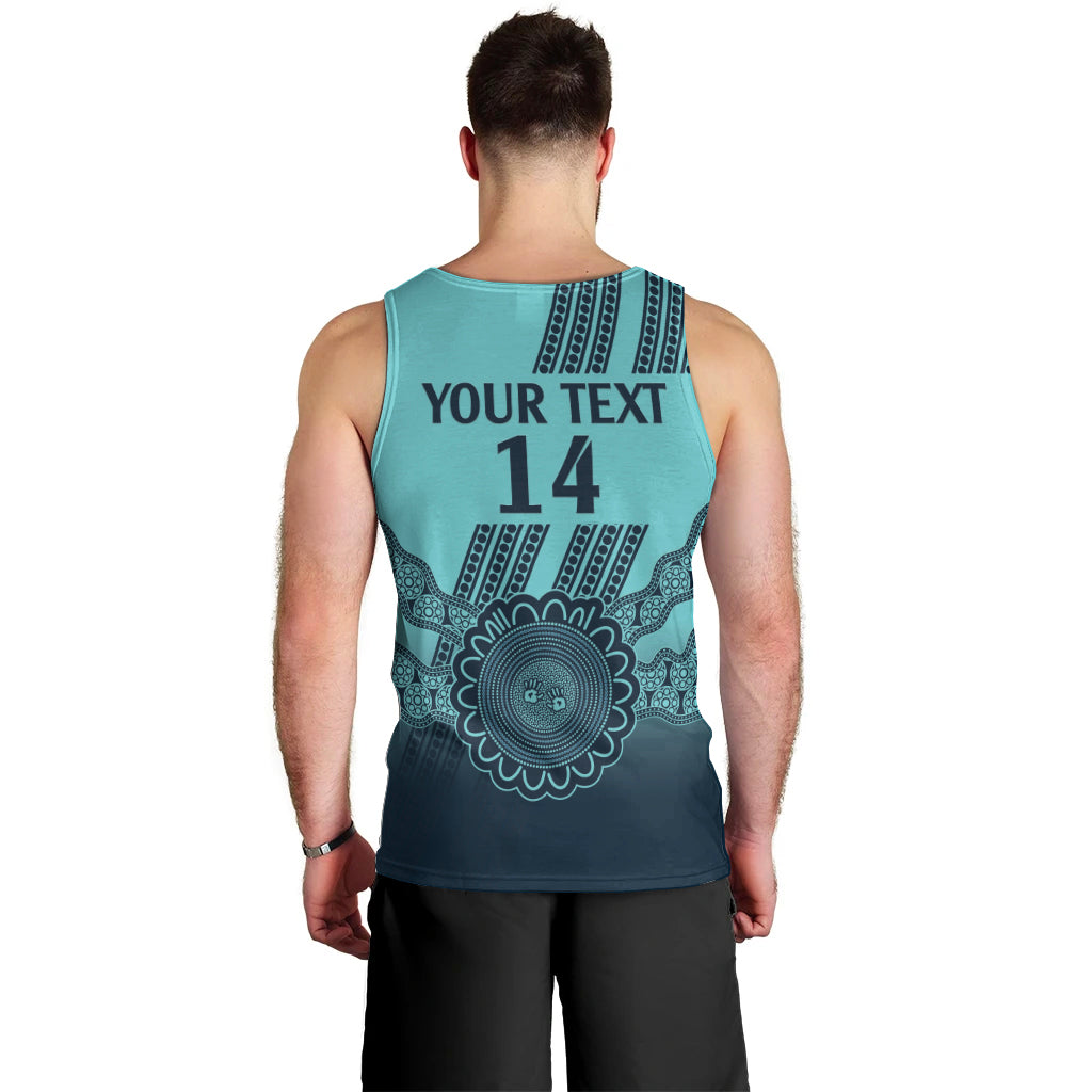 Custom Australia Matildas Men Tank Top Aussie Aboriginal Turquoise Version