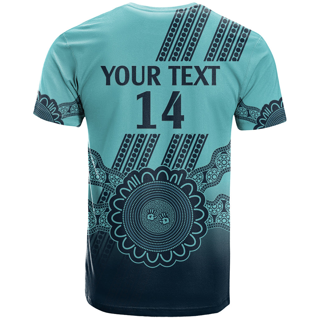 Custom Australia Matildas T Shirt Aussie Aboriginal Turquoise Version