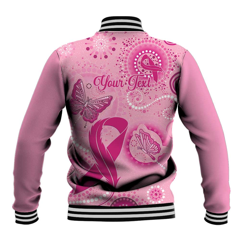 Personalised Australia Indigenous Baseball Jacket Breast Cancer Ribbon Think Pink - Pink Version