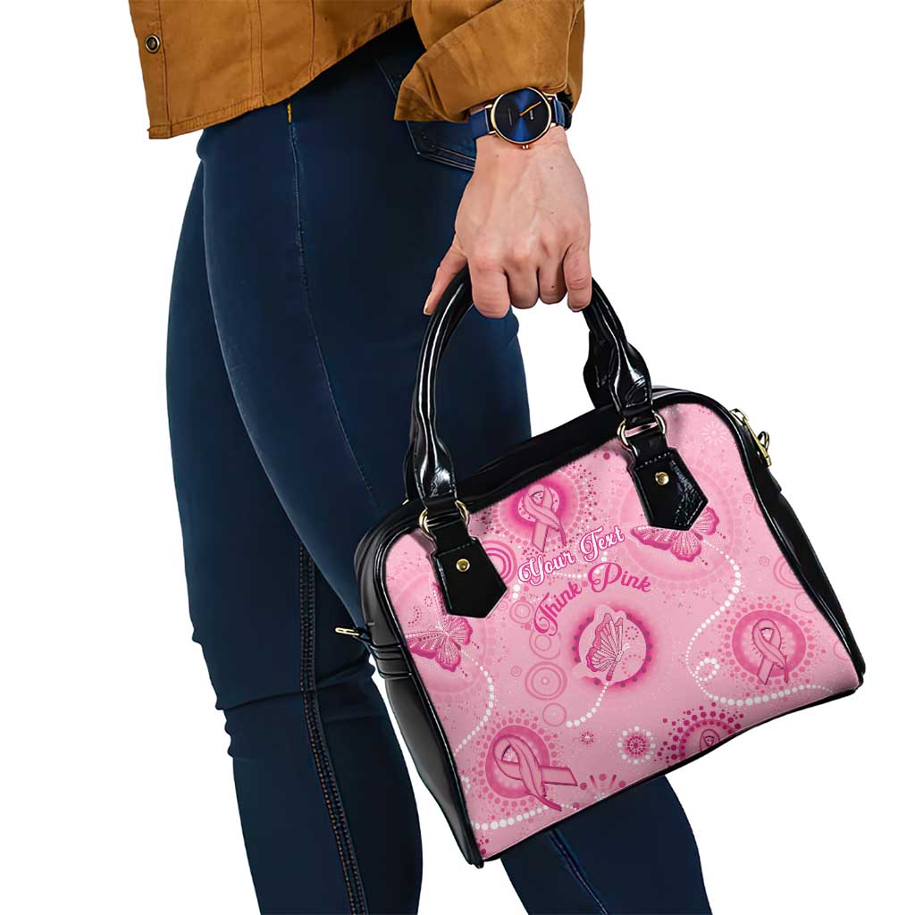 Personalised Australia Indigenous Shoulder Handbag Breast Cancer Ribbon Think Pink - Pink Version