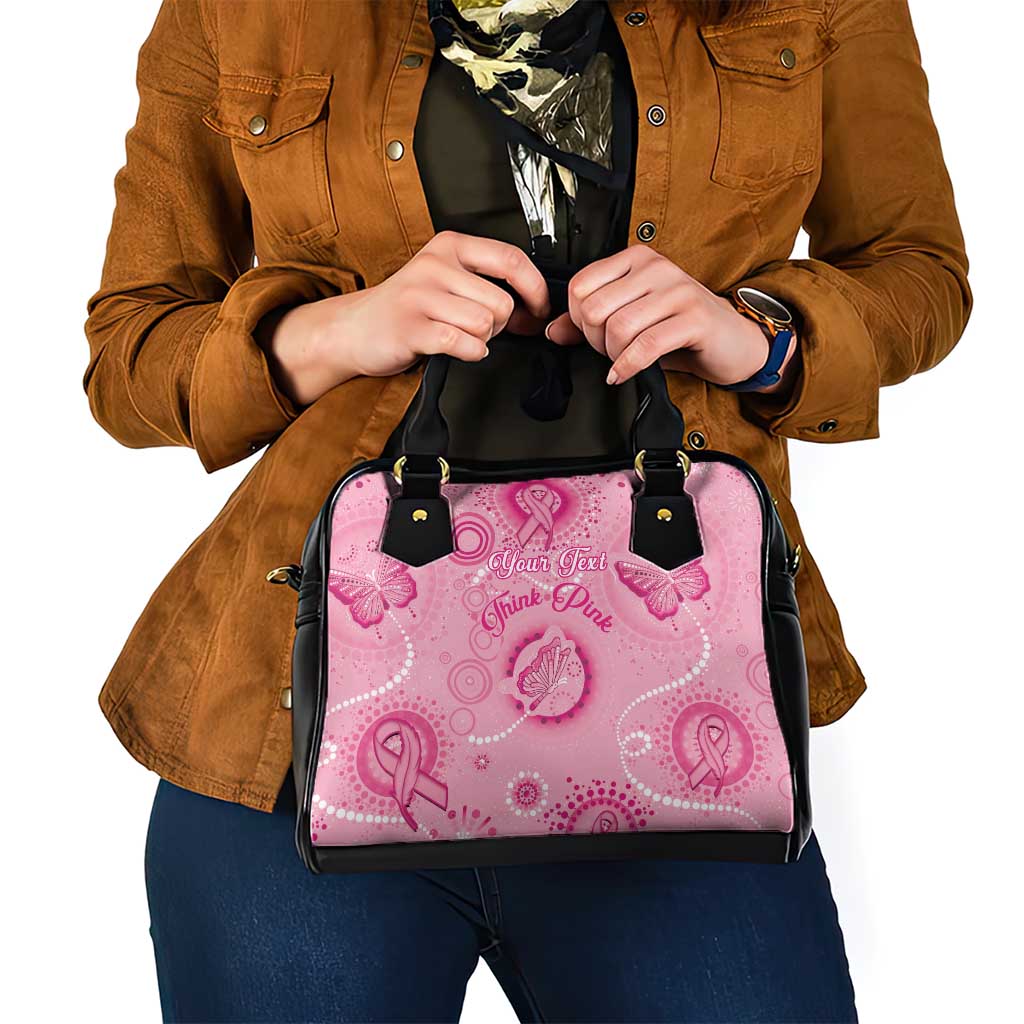 Personalised Australia Indigenous Shoulder Handbag Breast Cancer Ribbon Think Pink - Pink Version