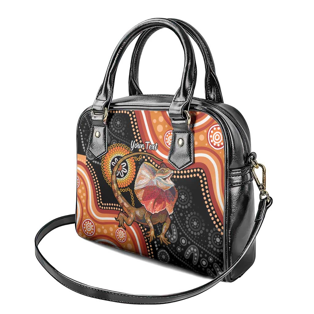 Personalised Australia Frilled Lizard Shoulder Handbag Aboriginal Art