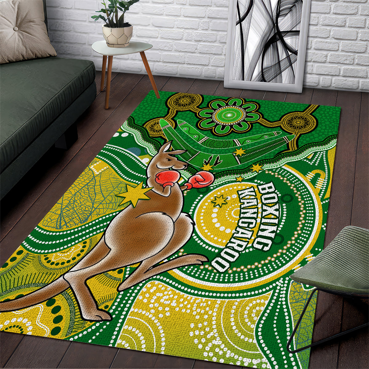 personalised-australia-boxing-kangaroo-area-rug-aussie-indigenous-art-mix-national-color