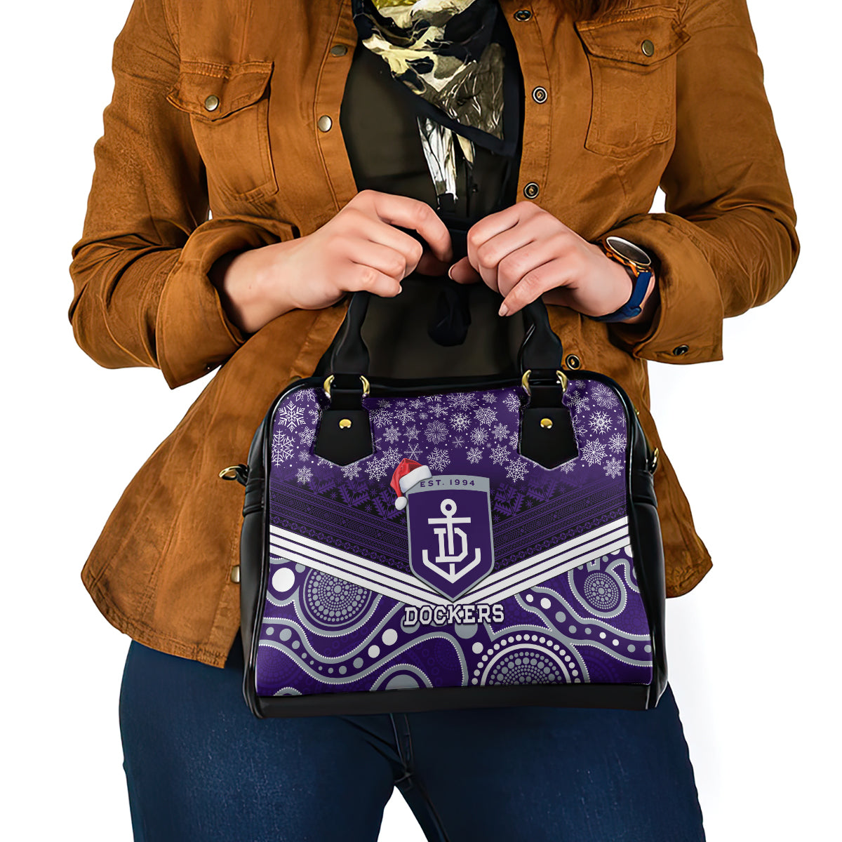 custom-dockers-football-christmas-shoulder-handbag-merry-xmas-2023-mix-aboriginal-art