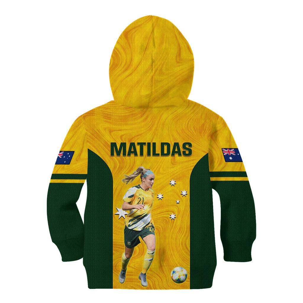 australia-soccer-kid-hoodie-ellie-carpenter-matildas-gold-version