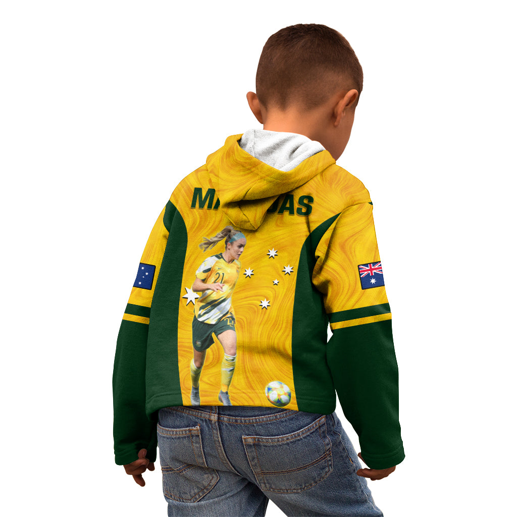 australia-soccer-kid-hoodie-ellie-carpenter-matildas-gold-version