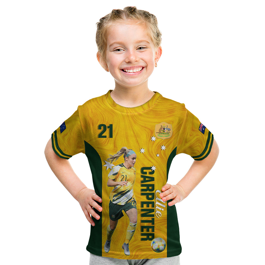 australia-soccer-kid-t-shirt-ellie-carpenter-matildas-gold-version