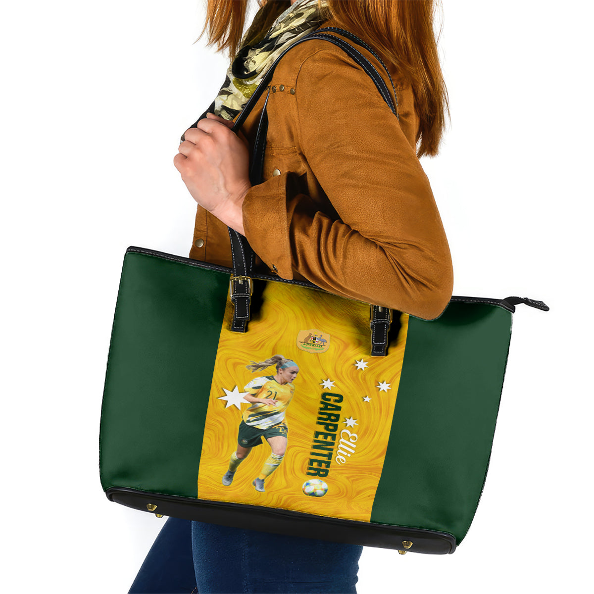 australia-soccer-leather-tote-bag-ellie-carpenter-matildas-gold-version