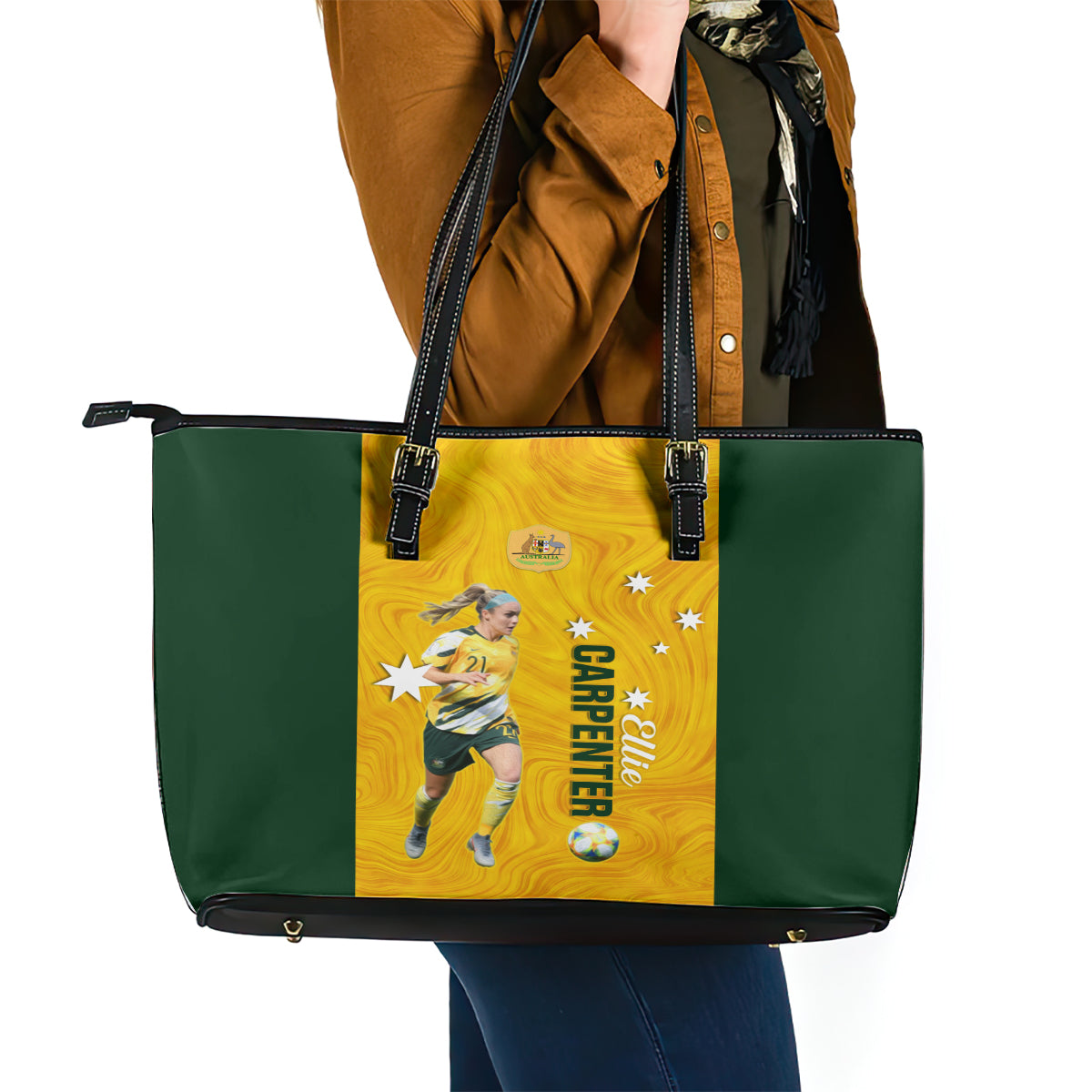 australia-soccer-leather-tote-bag-ellie-carpenter-matildas-gold-version