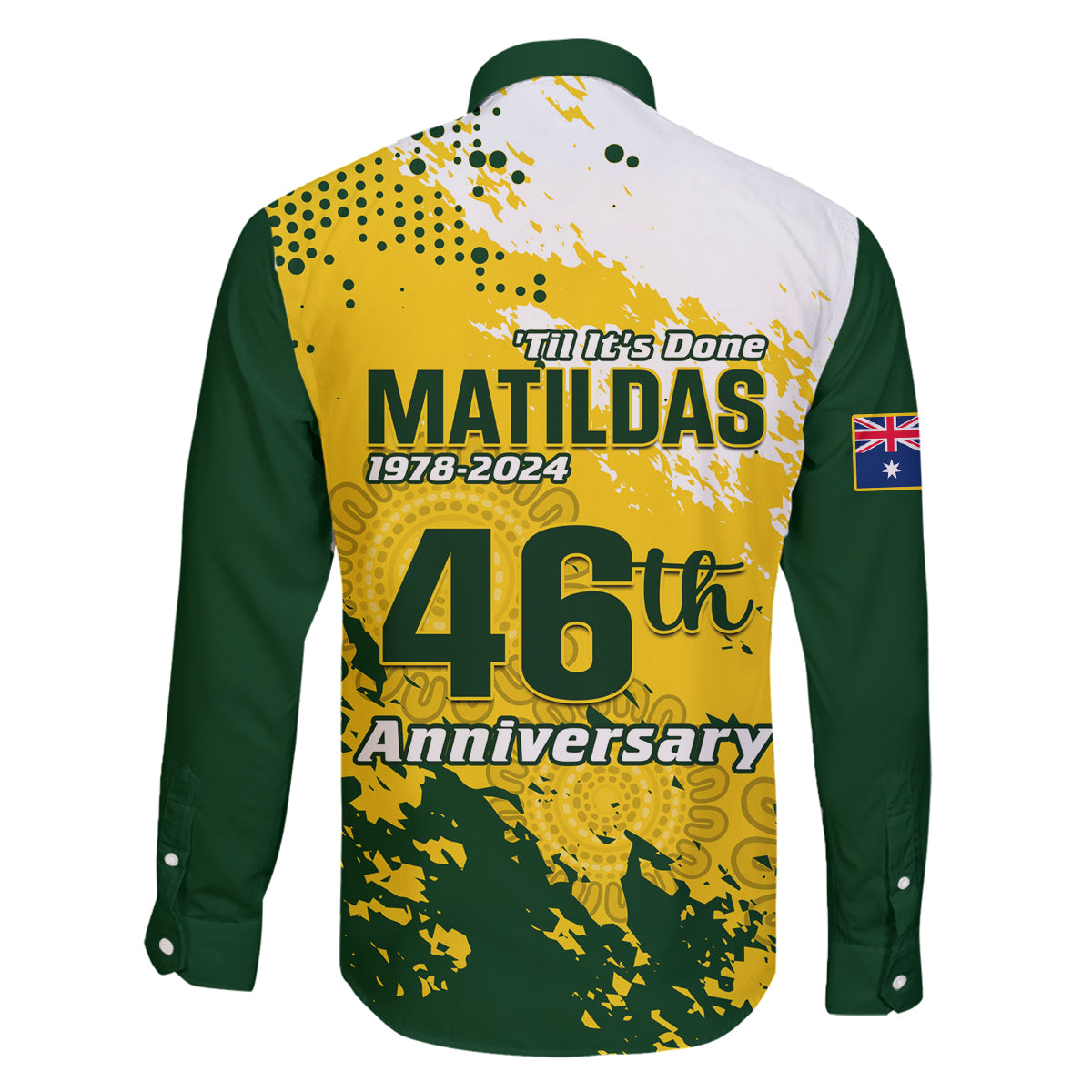 australia-soccer-family-matching-long-sleeve-bodycon-dress-and-hawaiian-shirt-til-its-done-matildas-2024-happy-46th-anniversary