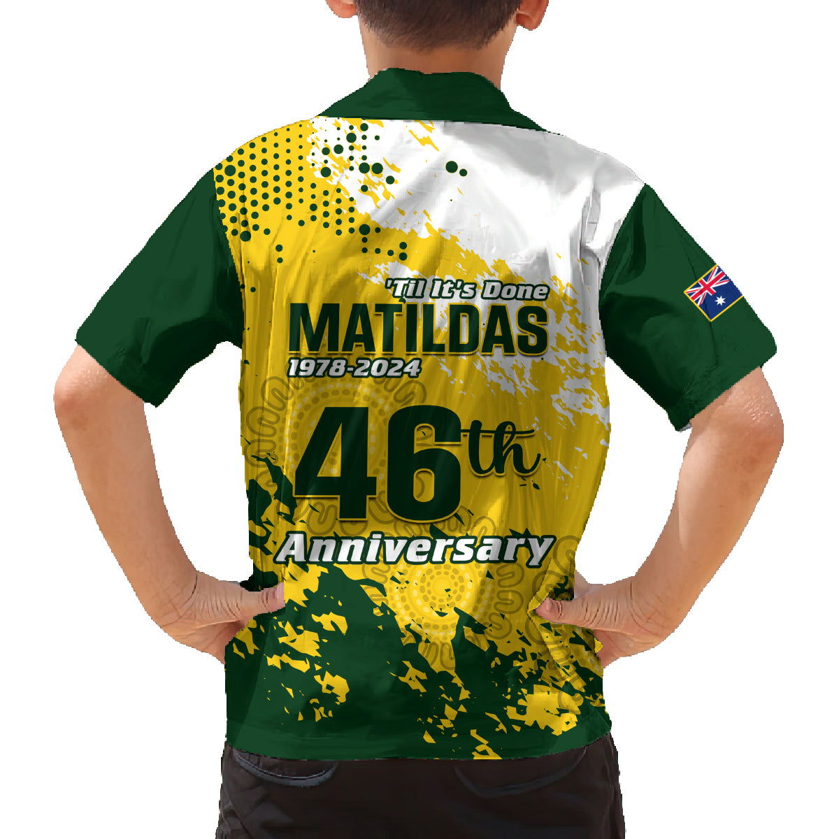 australia-soccer-family-matching-off-shoulder-short-dress-and-hawaiian-shirt-til-its-done-matildas-2024-happy-46th-anniversary