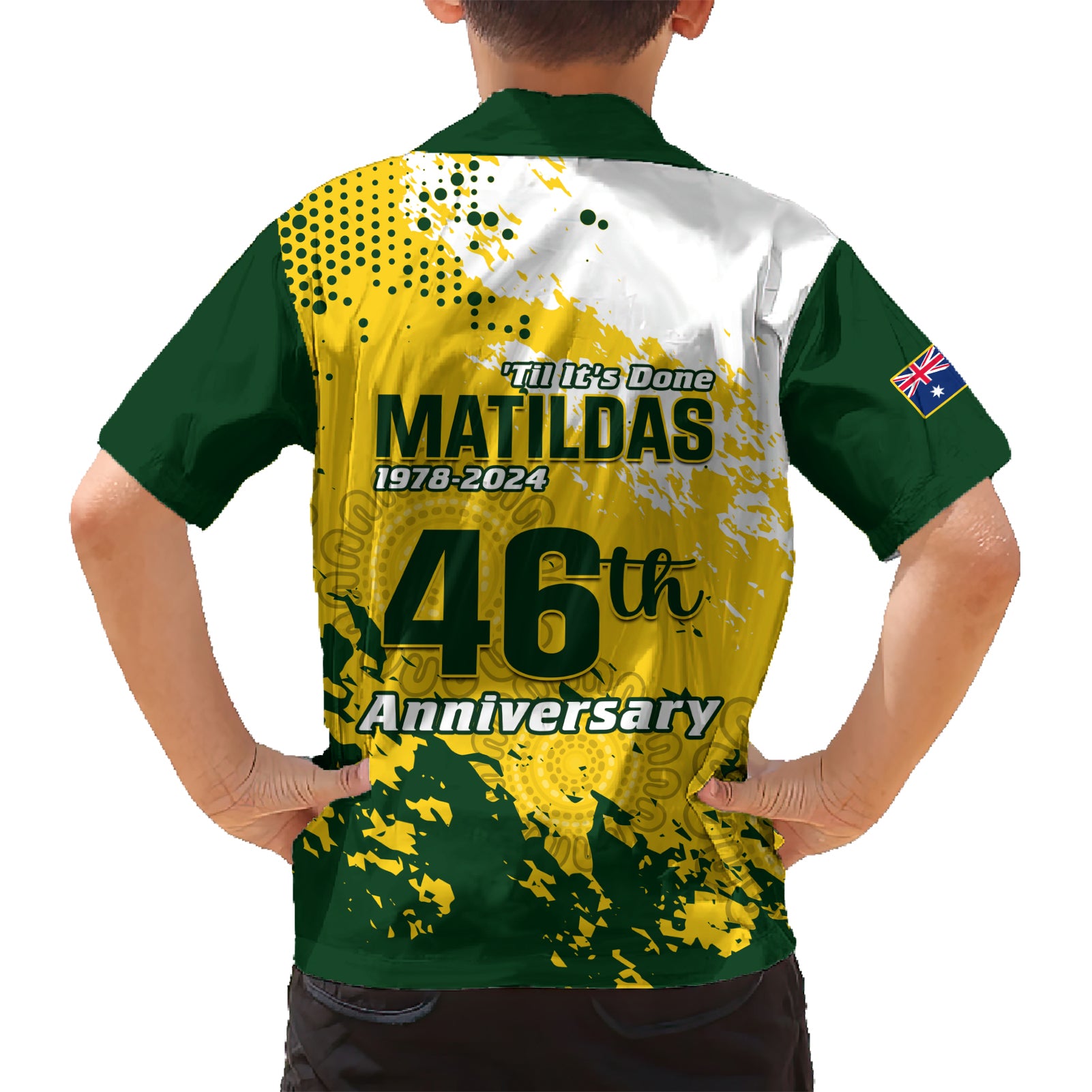 australia-soccer-family-matching-short-sleeve-bodycon-dress-and-hawaiian-shirt-til-its-done-matildas-2024-happy-46th-anniversary