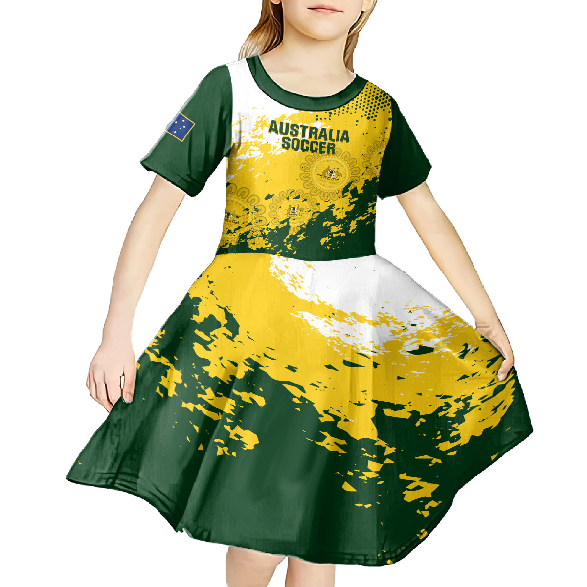 australia-soccer-kid-short-sleeve-dress-til-its-done-matildas-2024-happy-46th-anniversary