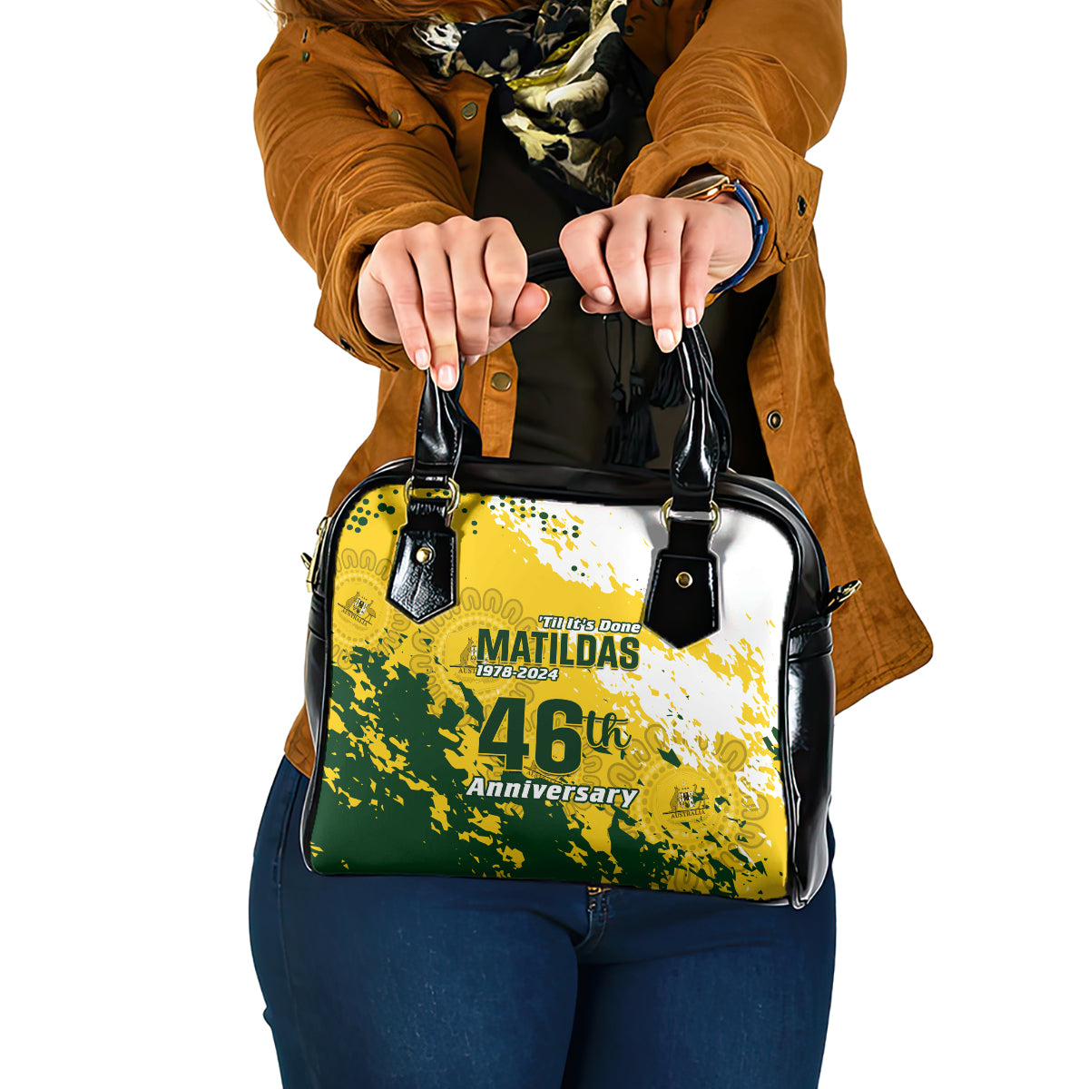 australia-soccer-shoulder-handbag-til-its-done-matildas-2024-happy-46th-anniversary