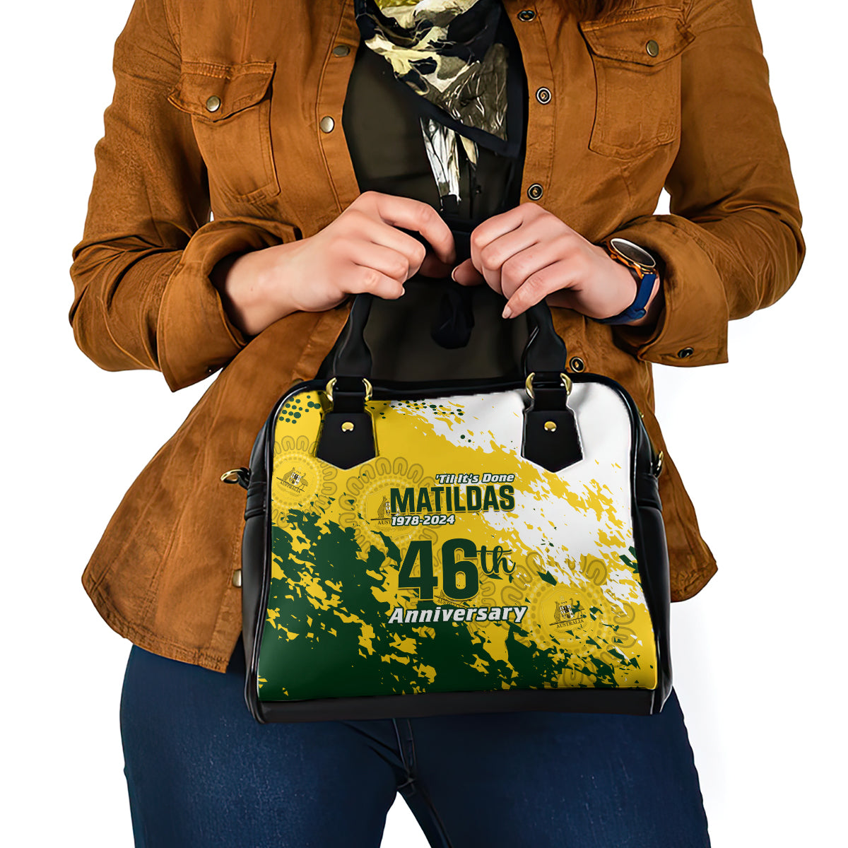 australia-soccer-shoulder-handbag-til-its-done-matildas-2024-happy-46th-anniversary