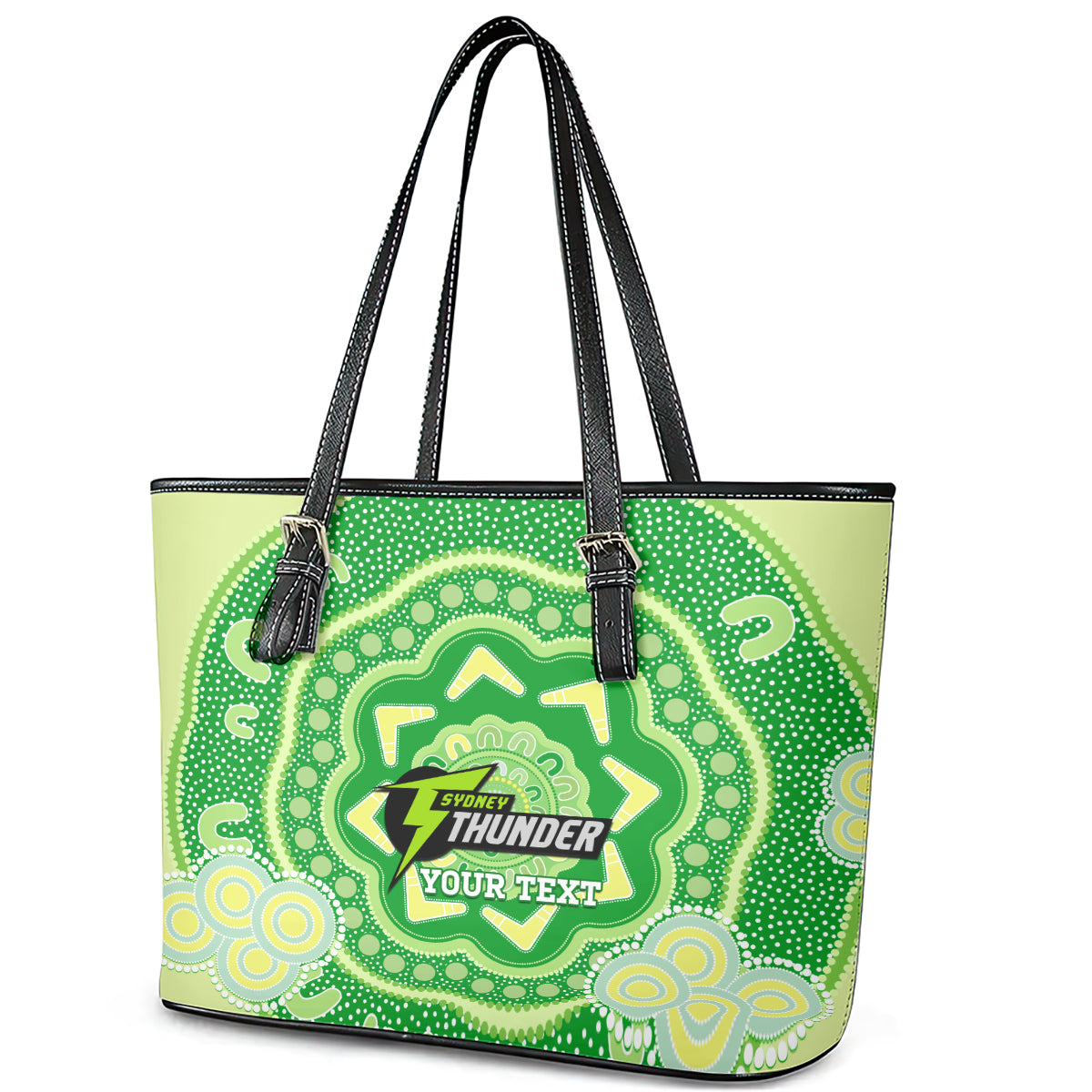 Custom BBL Thunder Cricket Leather Tote Bag 2024 Aboriginal Art