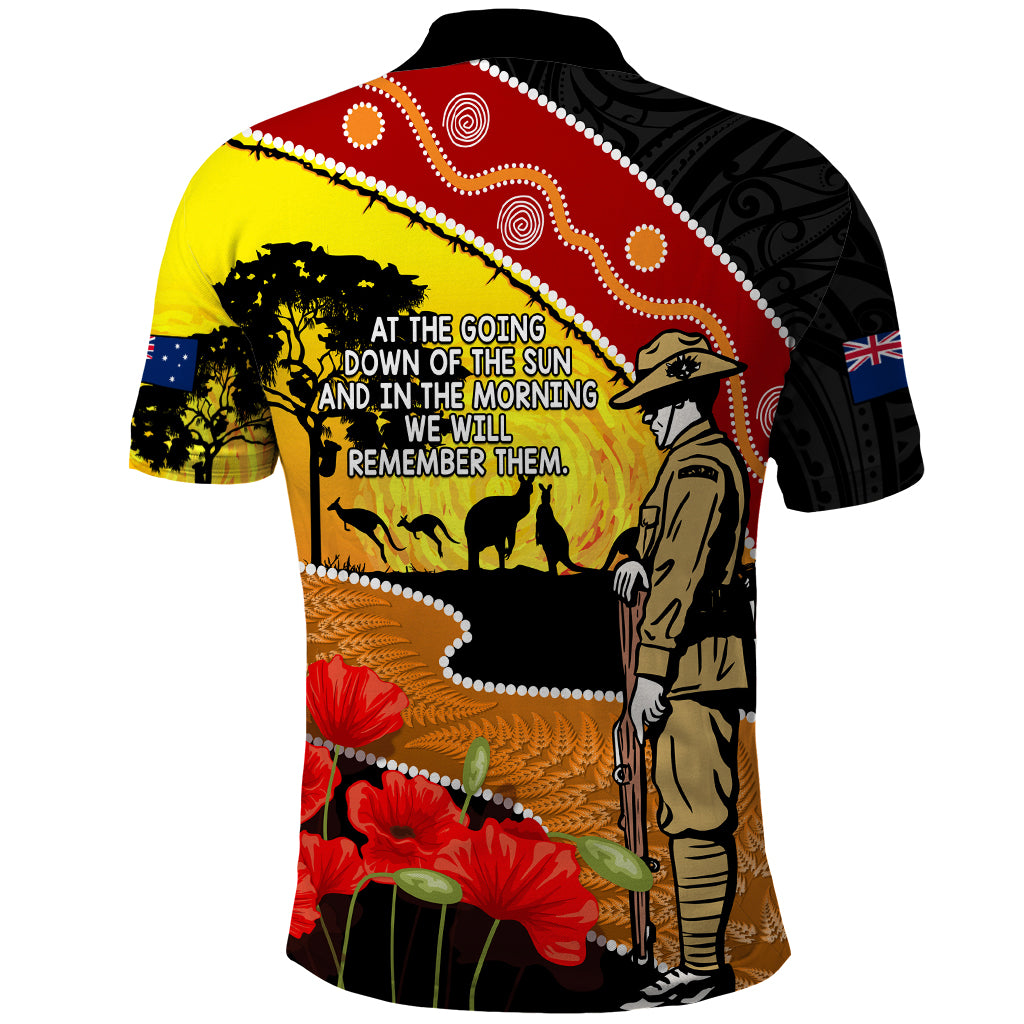 New Zealand And Australia ANZAC Day Polo Shirt Aboriginal Maori Starring Night Style