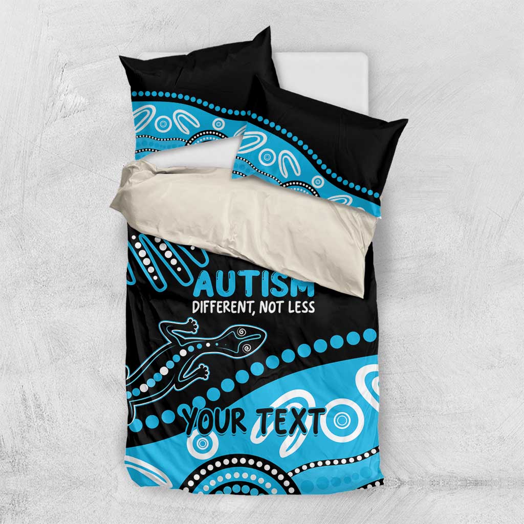 Different Not Less Autism Awareness Australia Personalised Bedding Set Aussie Aboriginal Lizards