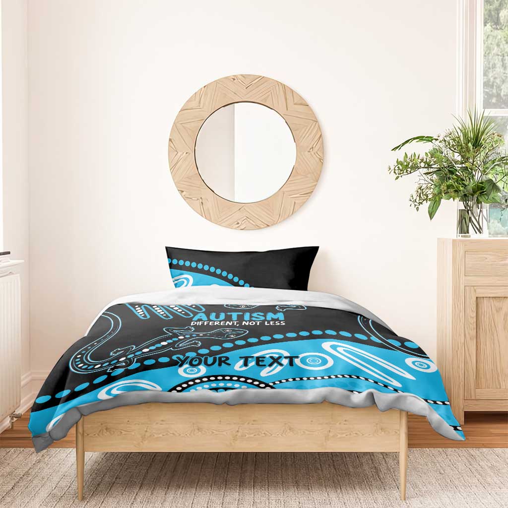 Different Not Less Autism Awareness Australia Personalised Bedding Set Aussie Aboriginal Lizards