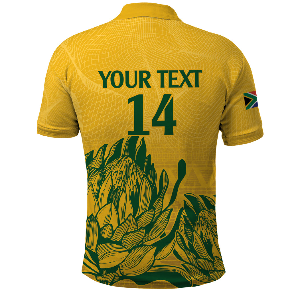 Custom South Africa Cricket Polo Shirt 2024 African Pattern Go Proteas