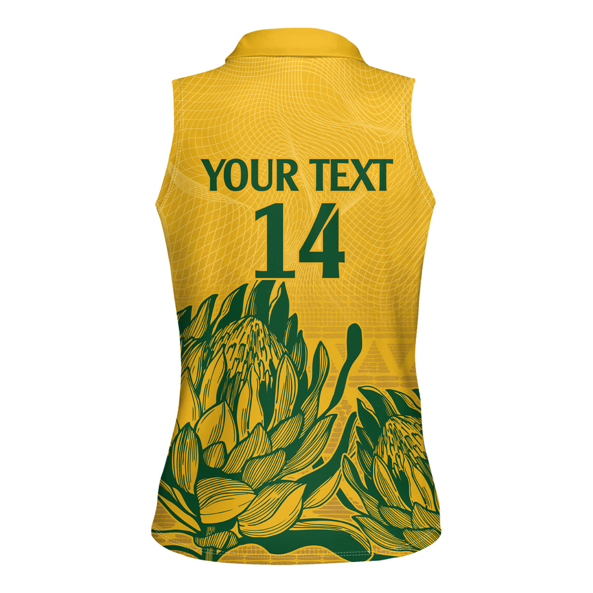 Custom South Africa Cricket Women Sleeveless Polo Shirt 2024 African Pattern Go Proteas