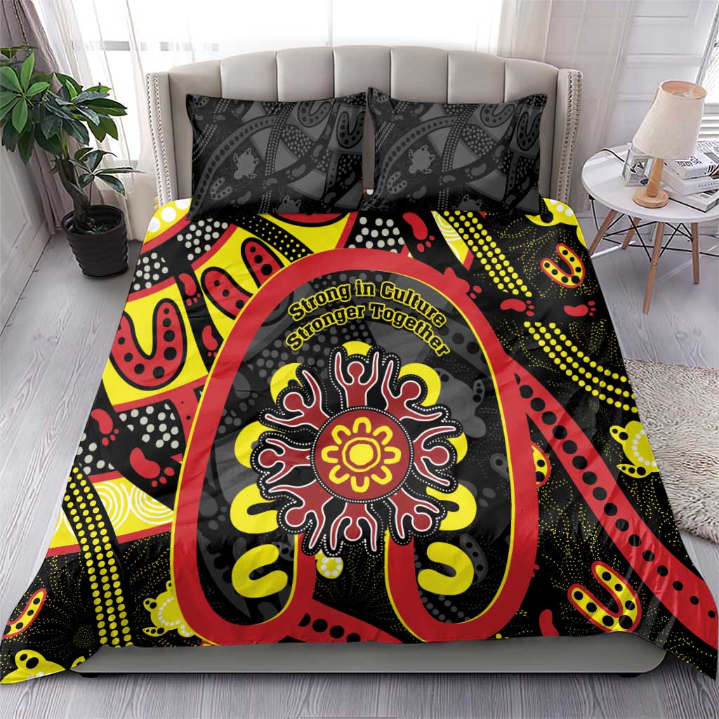 Australia Indigenous Children's Day Bedding Set Strong In Culture Stronger Together Aboriginal Art