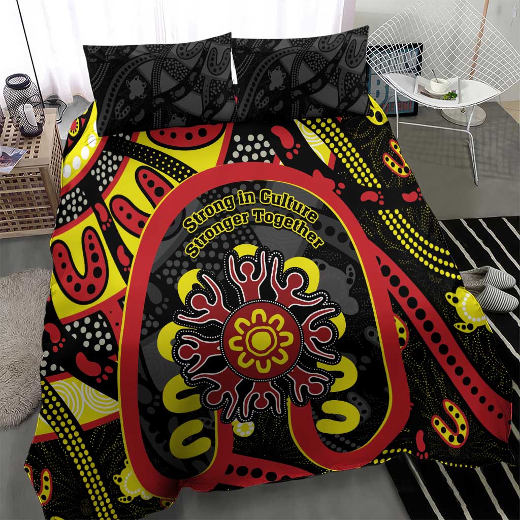 Australia Indigenous Children's Day Bedding Set Strong In Culture Stronger Together Aboriginal Art