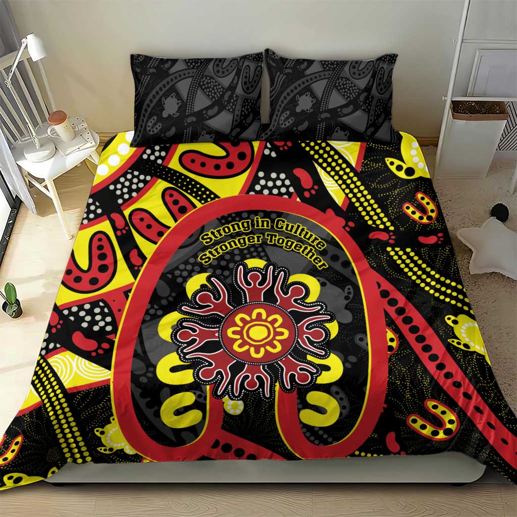 Australia Indigenous Children's Day Bedding Set Strong In Culture Stronger Together Aboriginal Art