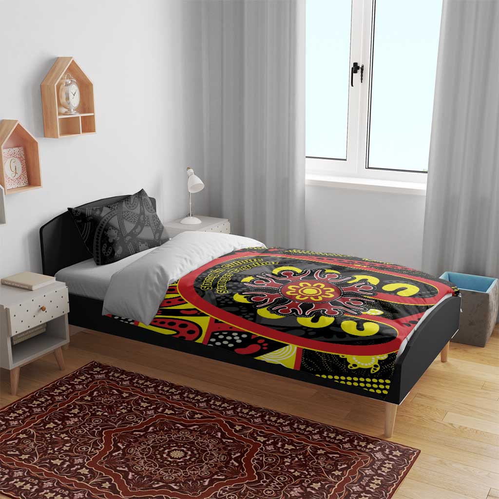 Australia Indigenous Children's Day Bedding Set Strong In Culture Stronger Together Aboriginal Art