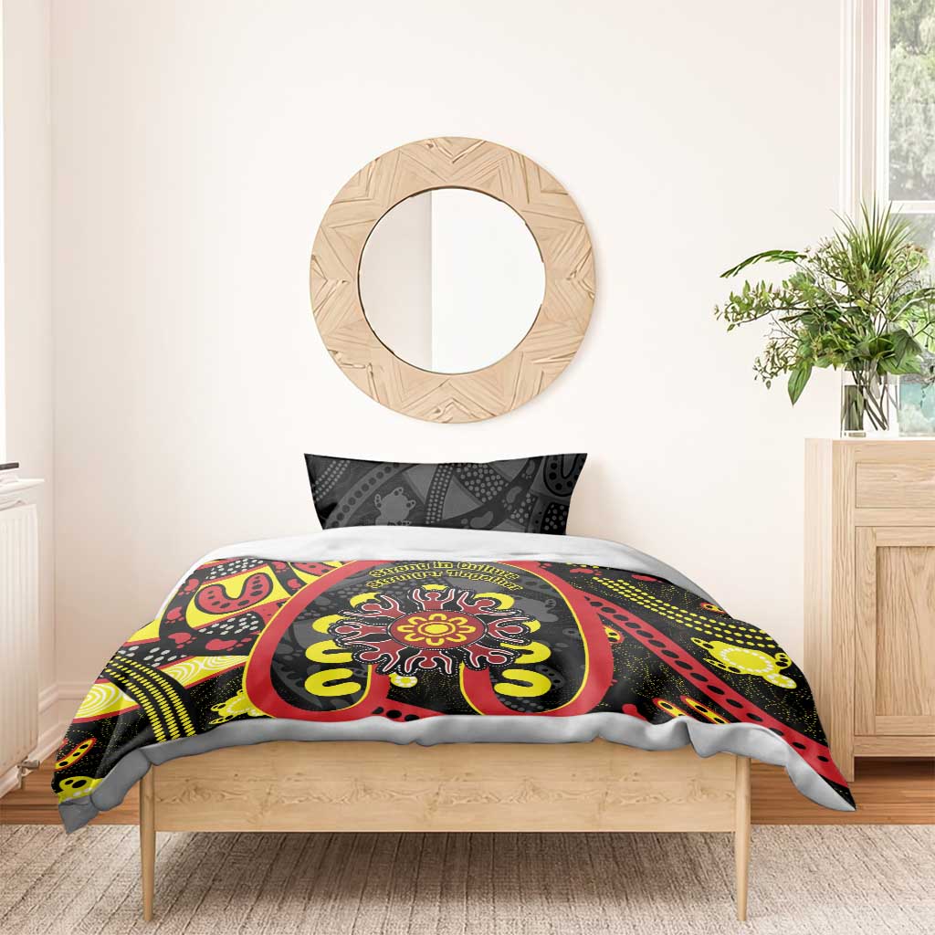 Australia Indigenous Children's Day Bedding Set Strong In Culture Stronger Together Aboriginal Art