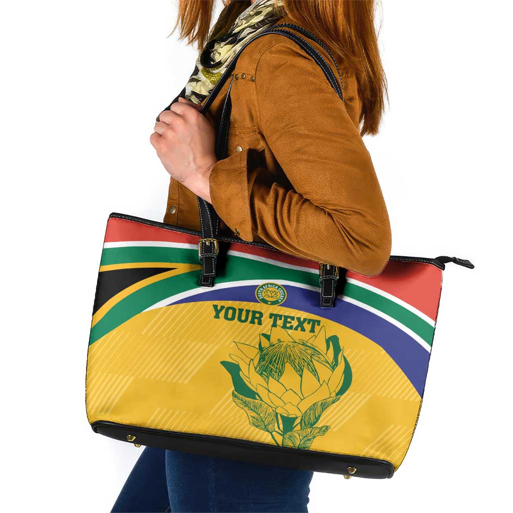 Custom South Africa Cricket Leather Tote Bag Go Champions World Cup Proteas