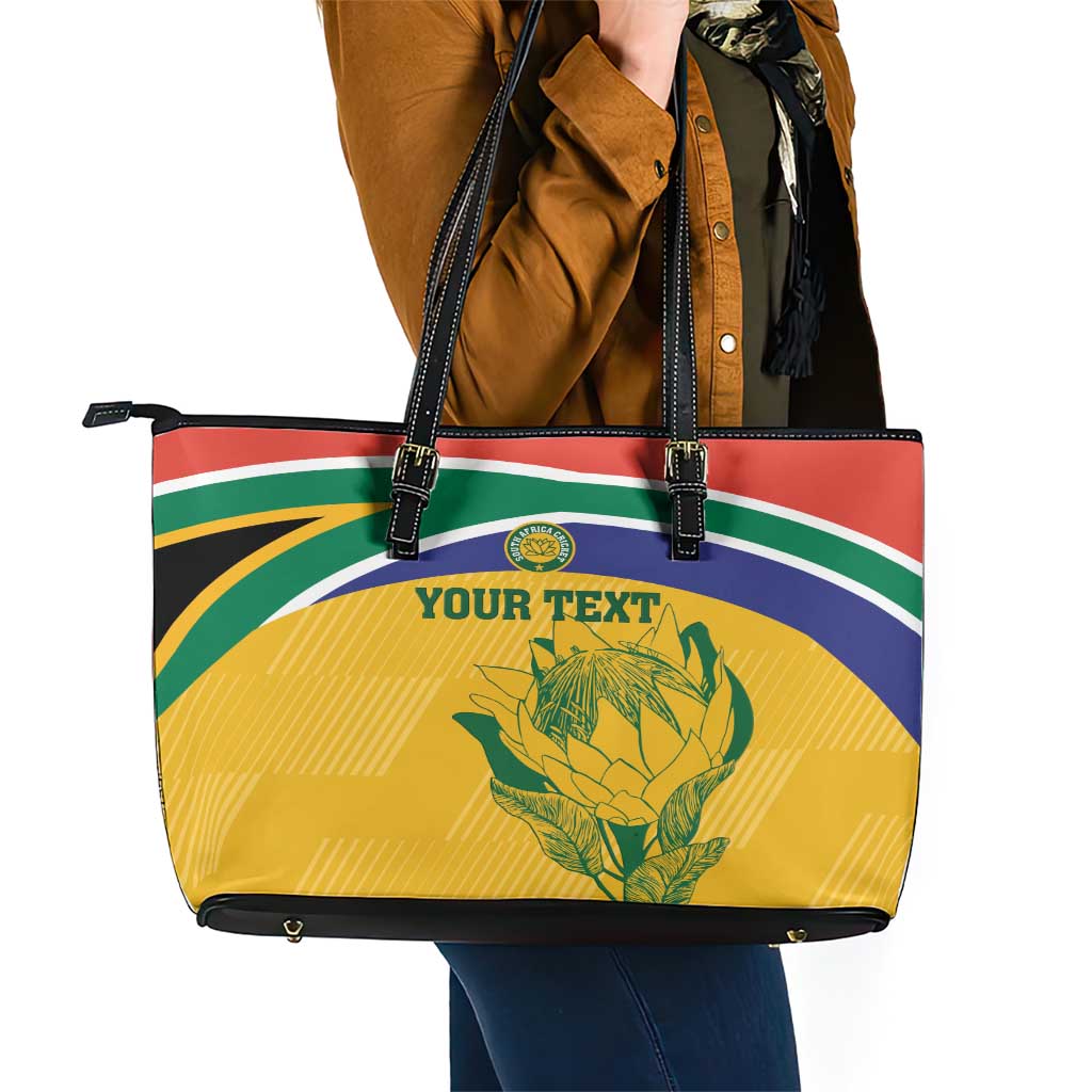 Custom South Africa Cricket Leather Tote Bag Go Champions World Cup Proteas