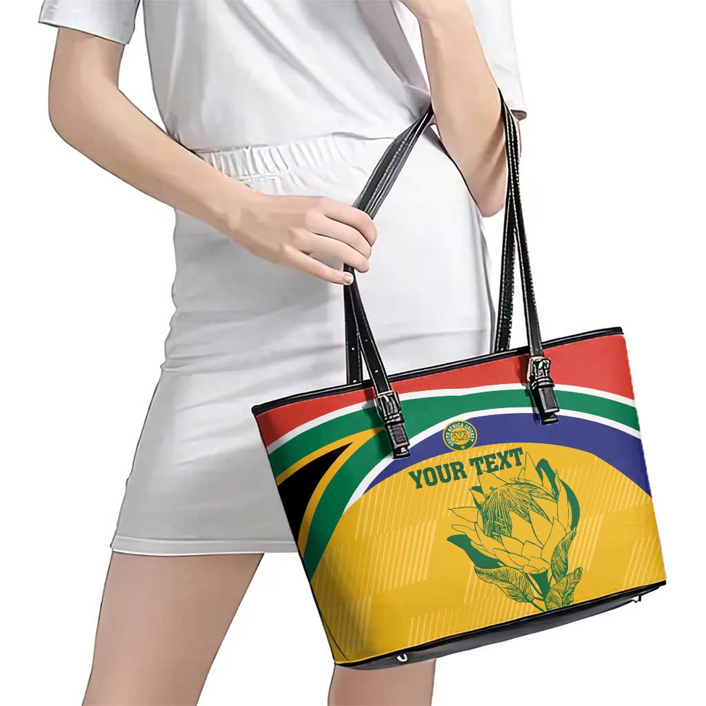 Custom South Africa Cricket Leather Tote Bag Go Champions World Cup Proteas