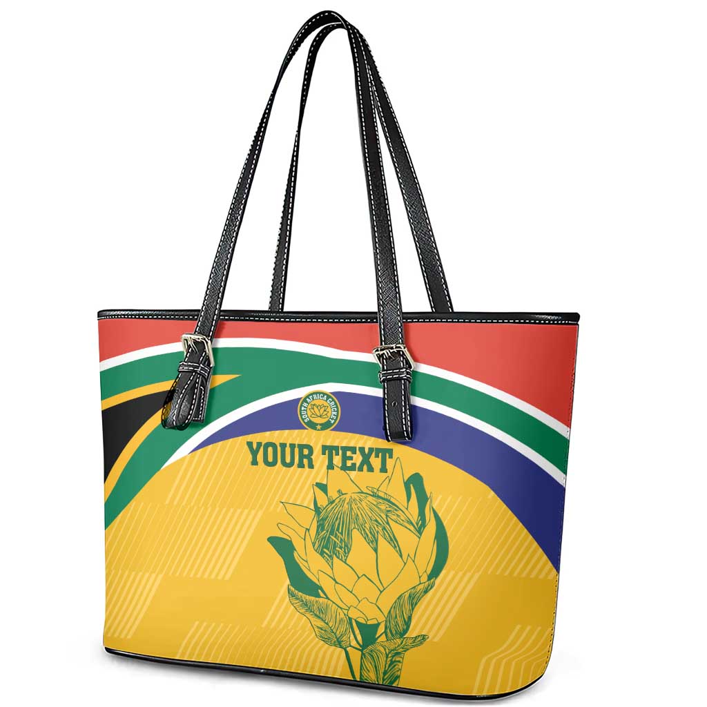 Custom South Africa Cricket Leather Tote Bag Go Champions World Cup Proteas