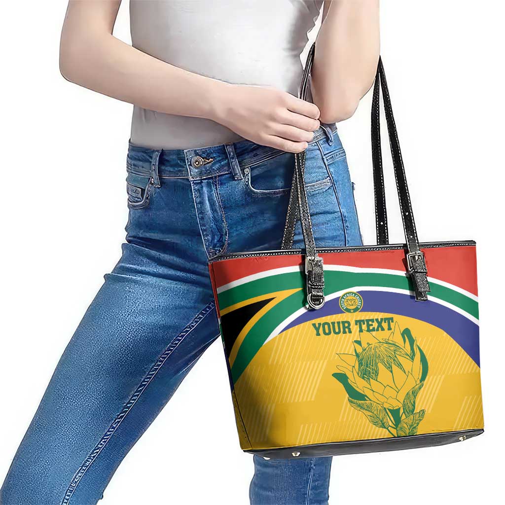 Custom South Africa Cricket Leather Tote Bag Go Champions World Cup Proteas