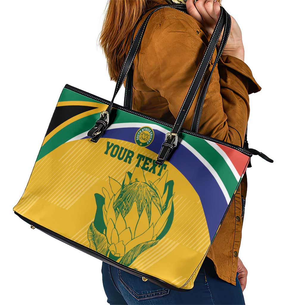 Custom South Africa Cricket Leather Tote Bag Go Champions World Cup Proteas