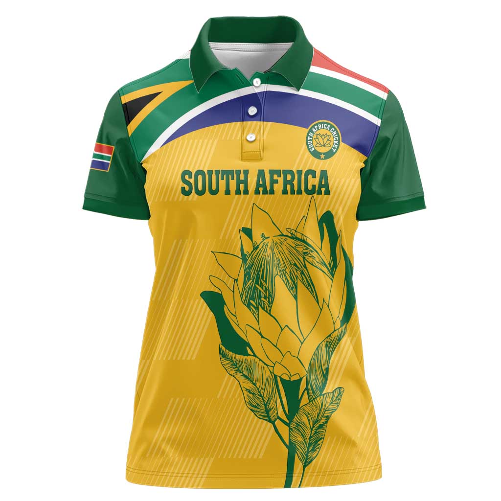 Custom South Africa Cricket Women Polo Shirt Go Champions World Cup Proteas