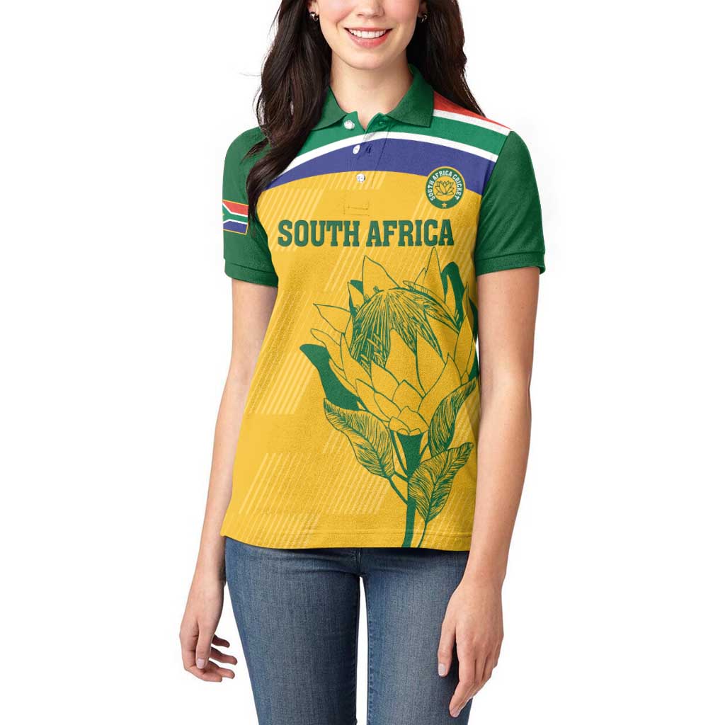 Custom South Africa Cricket Women Polo Shirt Go Champions World Cup Proteas