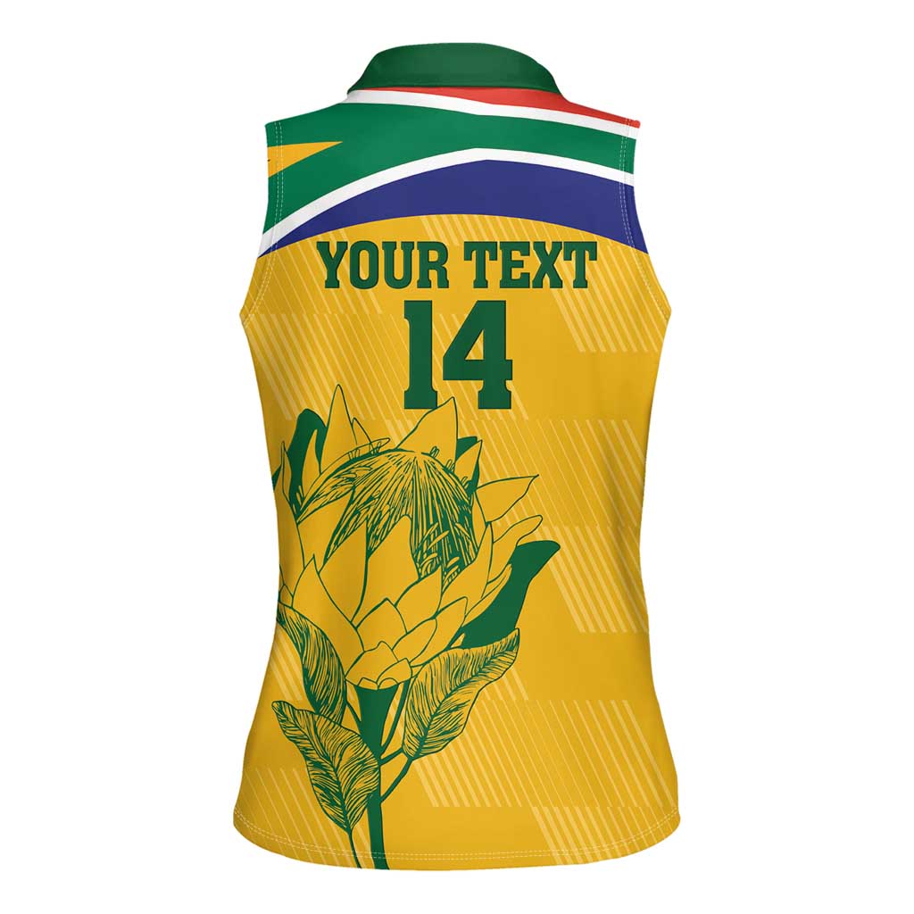 Custom South Africa Cricket Women Sleeveless Polo Shirt Go Champions World Cup Proteas