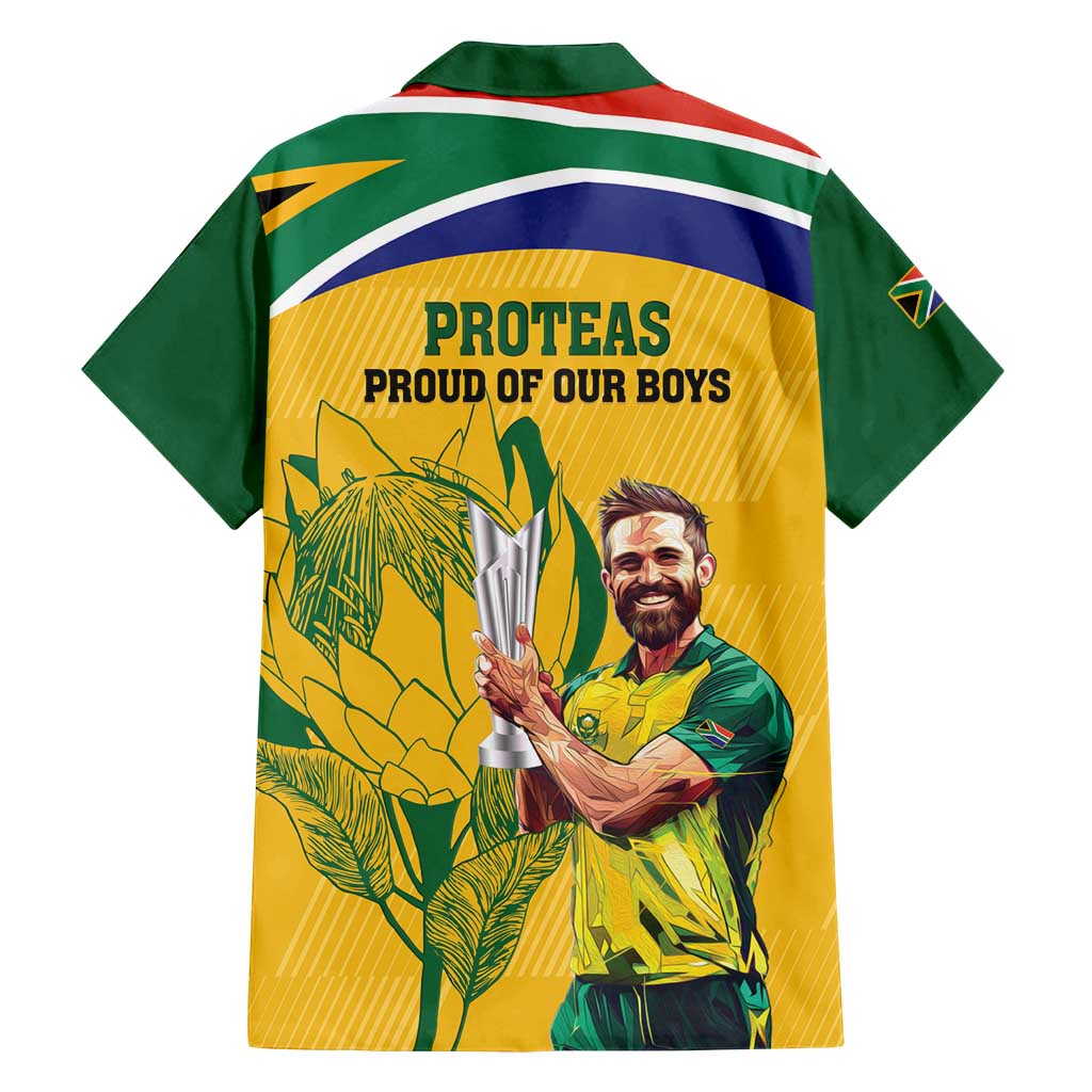 South Africa Cricket Family Matching Off Shoulder Maxi Dress and Hawaiian Shirt 1st Champions World Cup Proud Of Our Boys