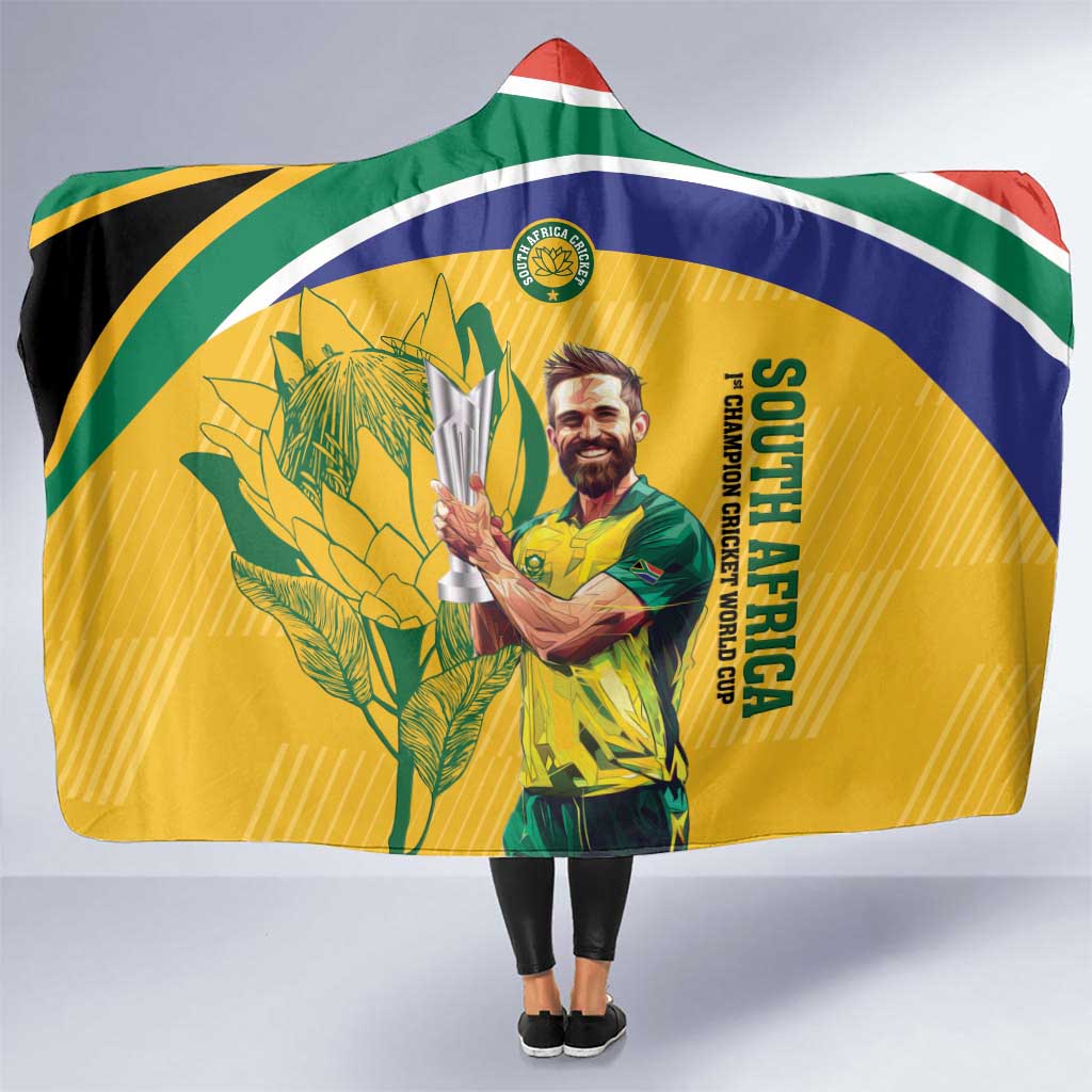 South Africa Cricket Hooded Blanket 1st Champions World Cup Proud Of Our Boys